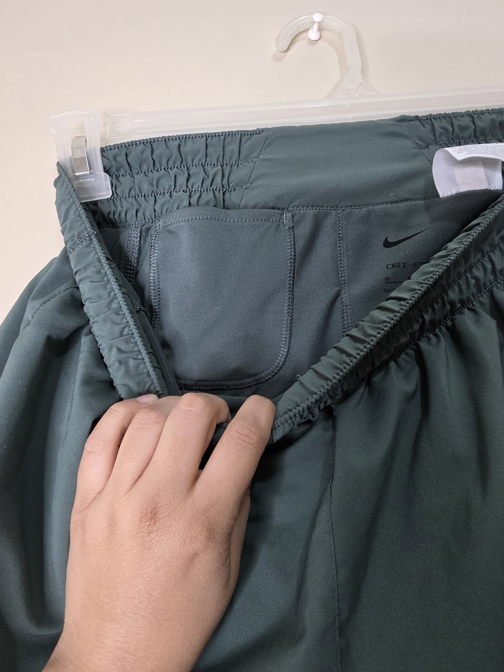 Nike Dri-FIT Athletic Shorts Womens Medium Green Running Lined - Picture 6 of 10